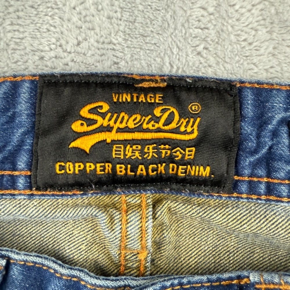 SuperDry Jeans Mens 30x30 Blue Copper Black Copperfill Loose Dark Wash Denim - Picture 6 of 12